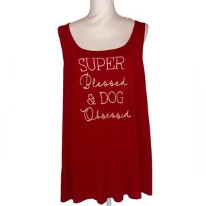 Torrid Brand Plus SZ Super Soft Tank “Super Blessed & Dog Obsessed” Size 2X Red